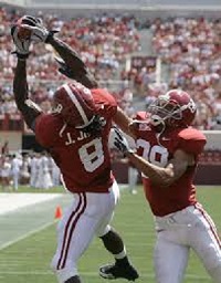Wide receiver making a catch in game